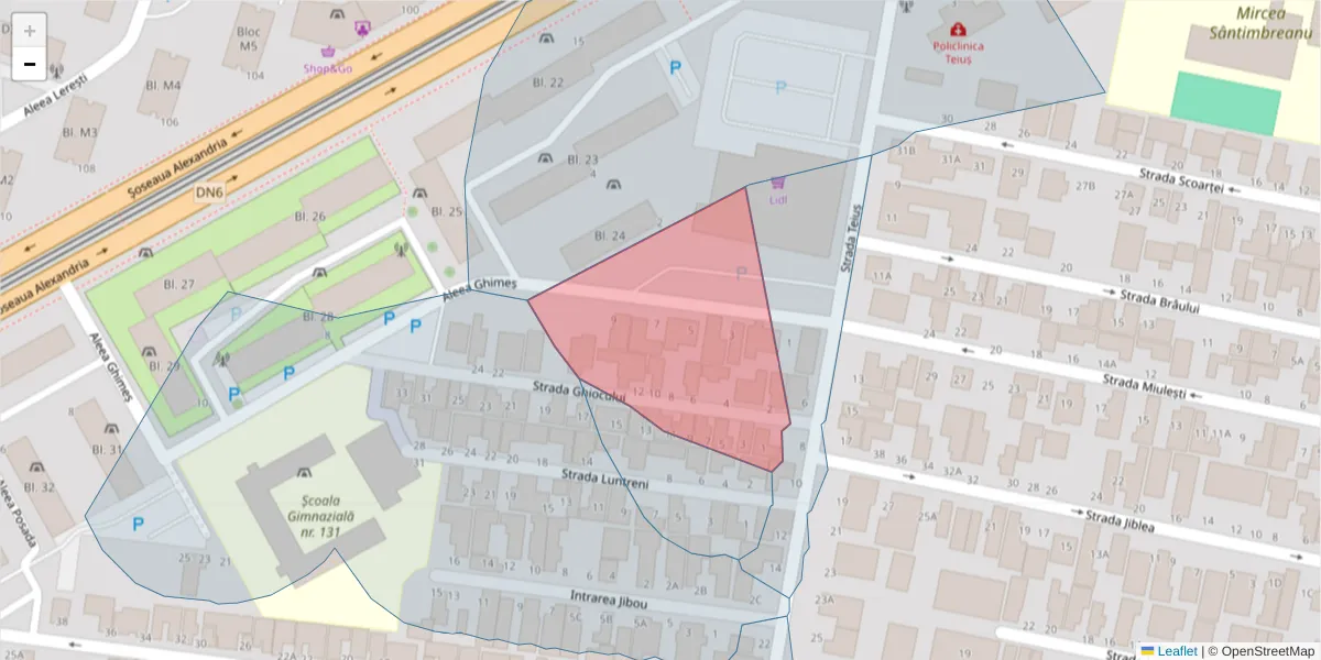 Hartă a codului poștal  și a codurilor poștale învecinate