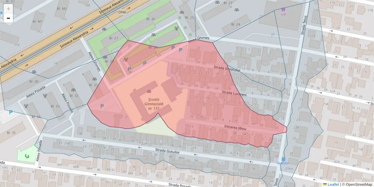 Hartă a codului poștal  și a codurilor poștale învecinate