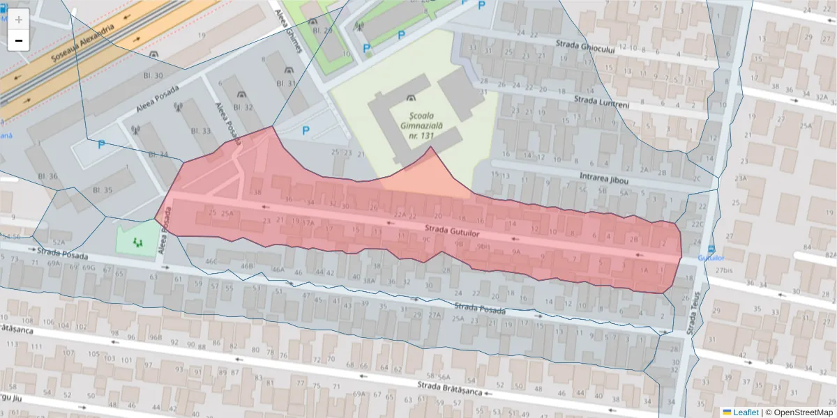 Hartă a codului poștal  și a codurilor poștale învecinate