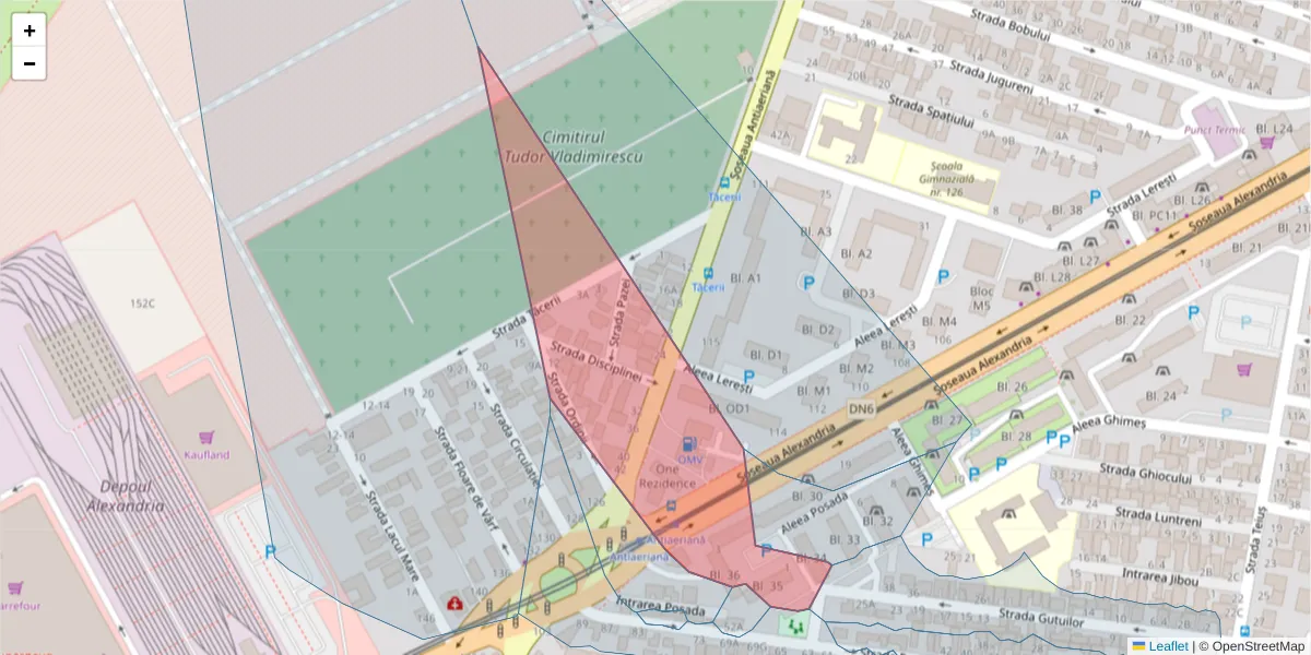 Hartă a codului poștal  și a codurilor poștale învecinate