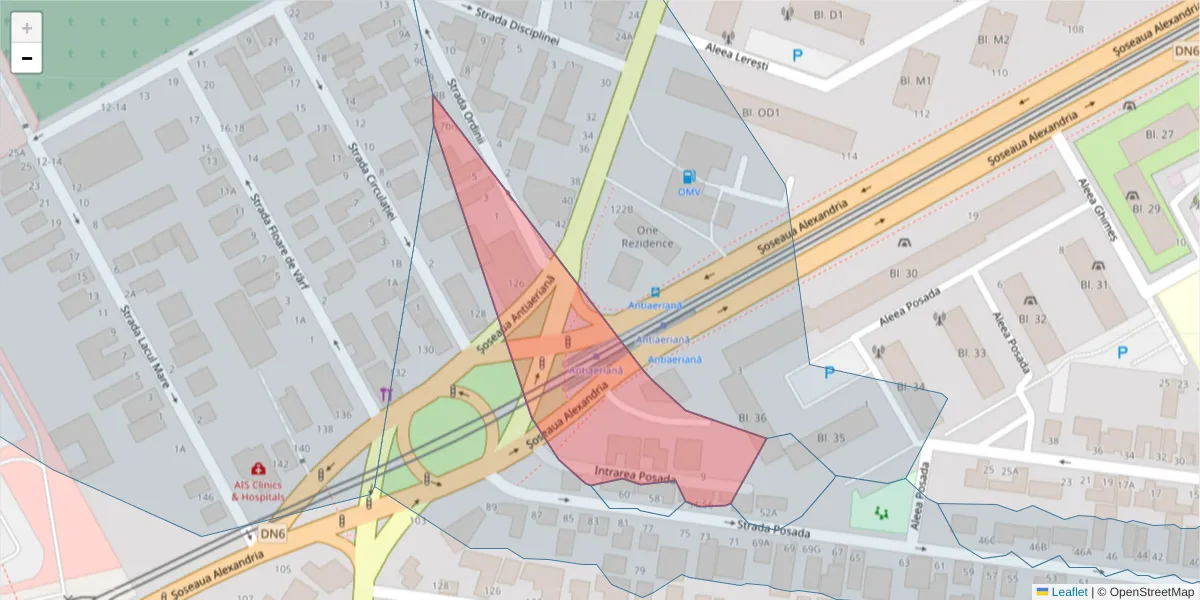 Hartă a codului poștal  și a codurilor poștale învecinate