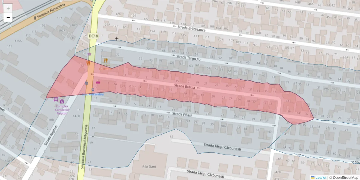 Hartă a codului poștal  și a codurilor poștale învecinate