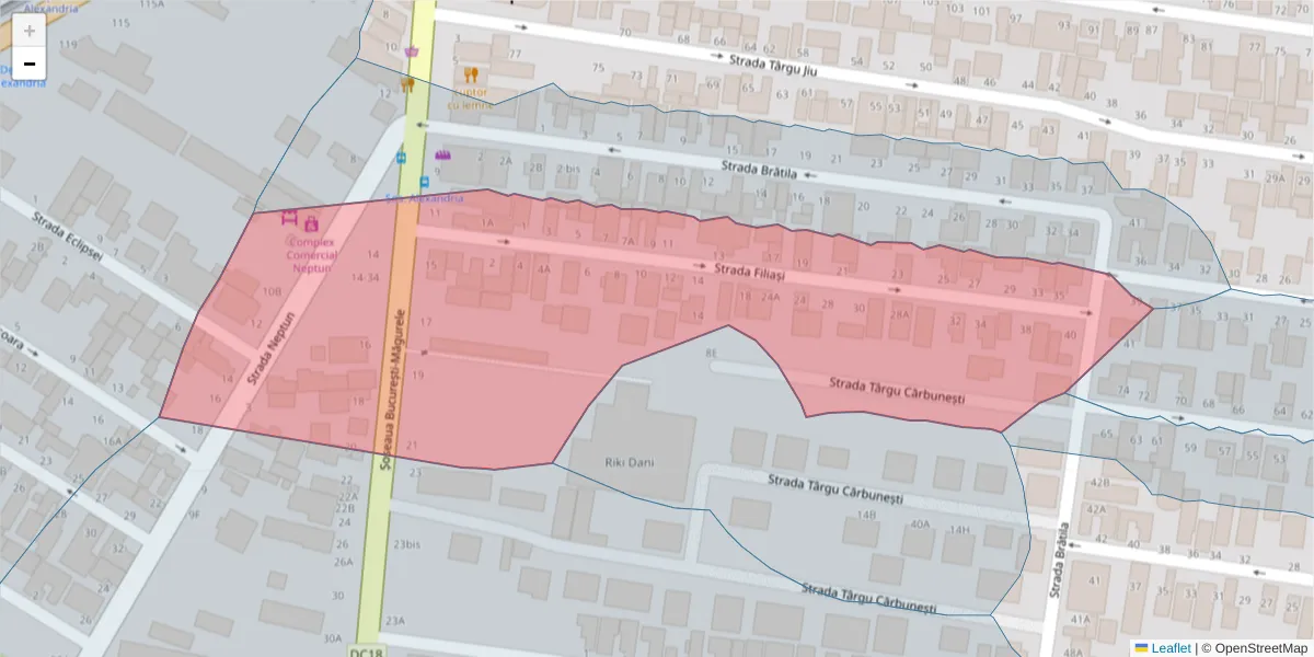 Hartă a codului poștal  și a codurilor poștale învecinate