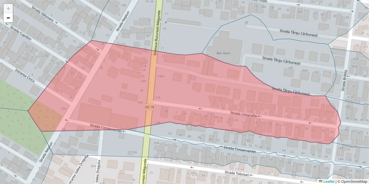 Hartă a codului poștal  și a codurilor poștale învecinate