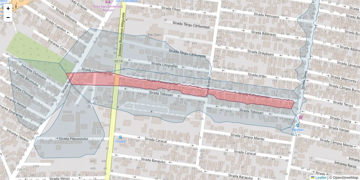 Hartă a codului poștal  și a codurilor poștale învecinate