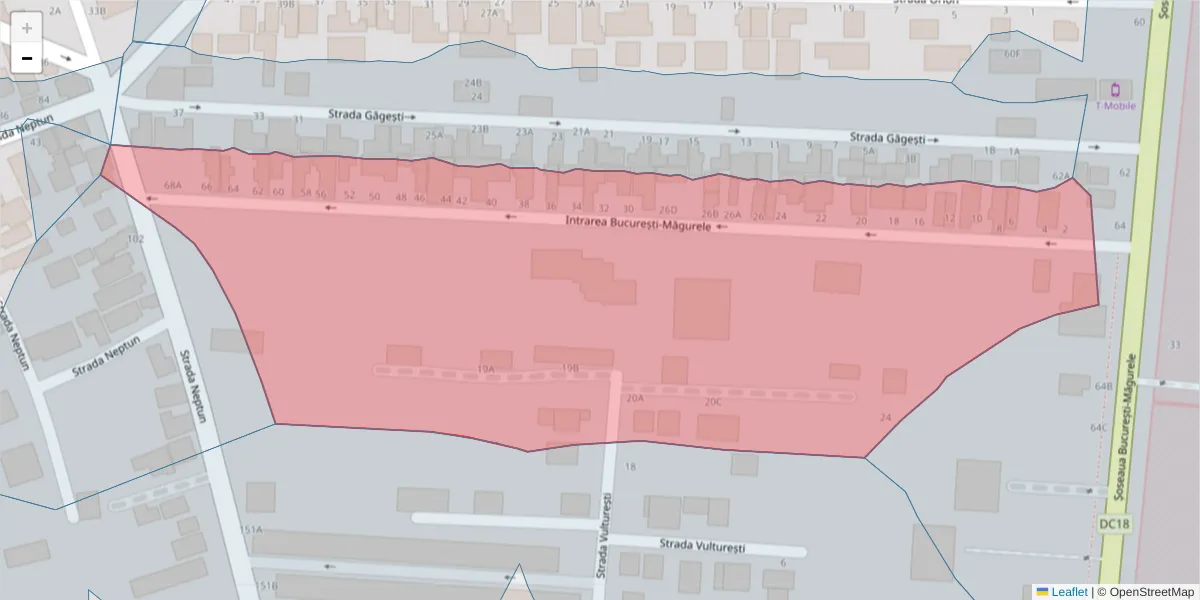 Hartă a codului poștal  și a codurilor poștale învecinate