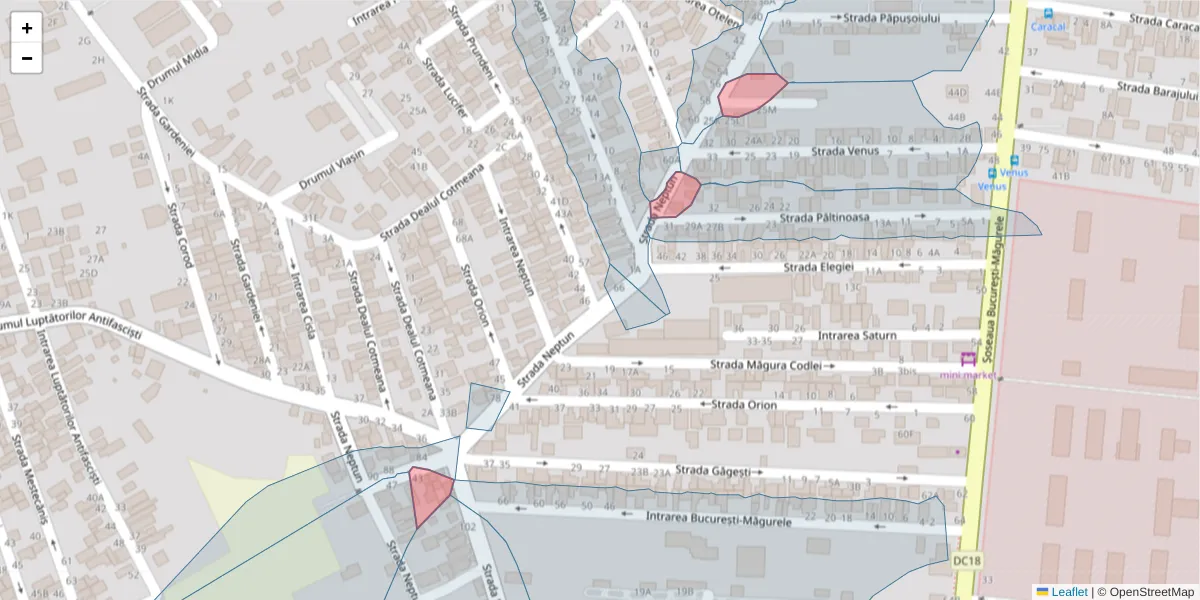 Hartă a codului poștal  și a codurilor poștale învecinate