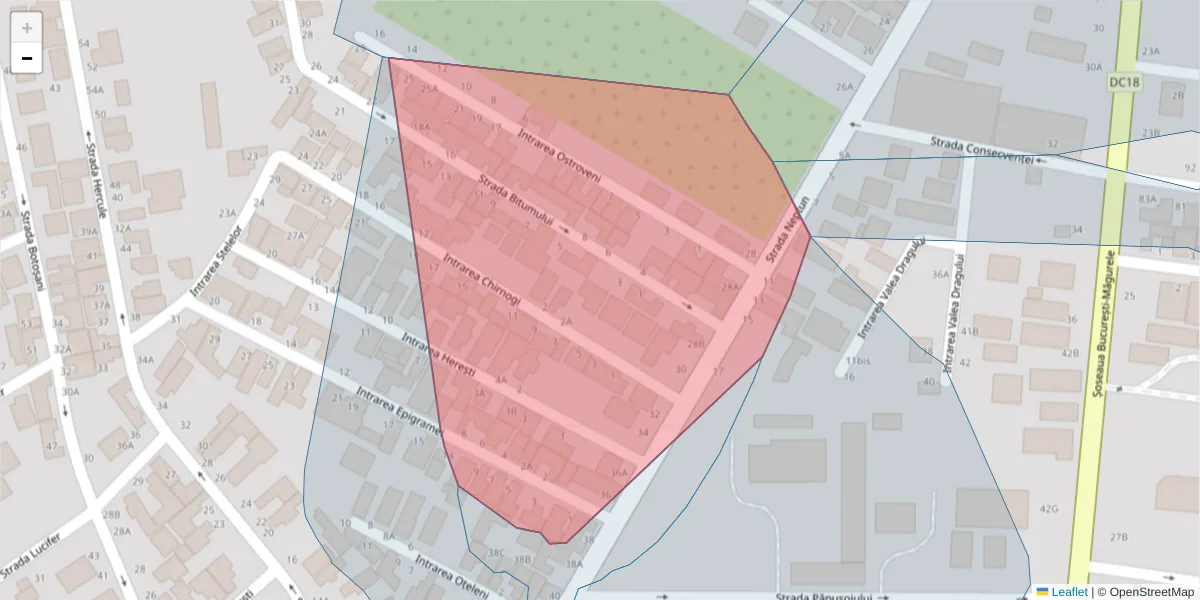 Hartă a codului poștal  și a codurilor poștale învecinate