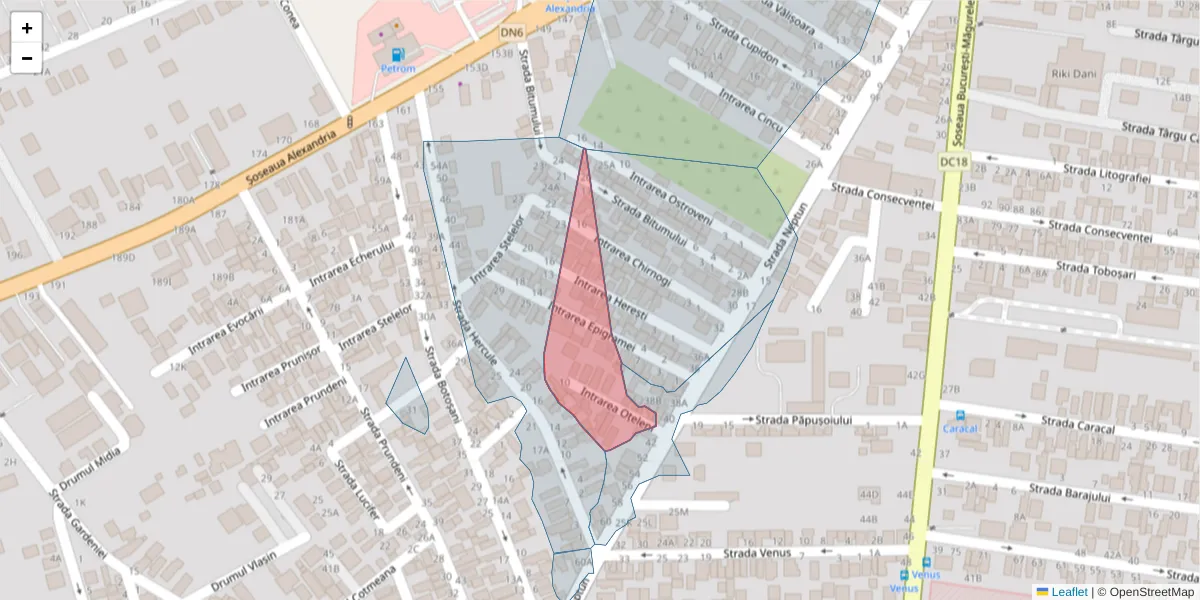 Hartă a codului poștal  și a codurilor poștale învecinate