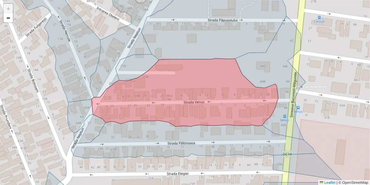 Hartă a codului poștal  și a codurilor poștale învecinate