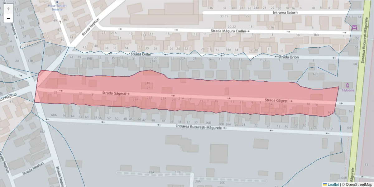 Hartă a codului poștal  și a codurilor poștale învecinate
