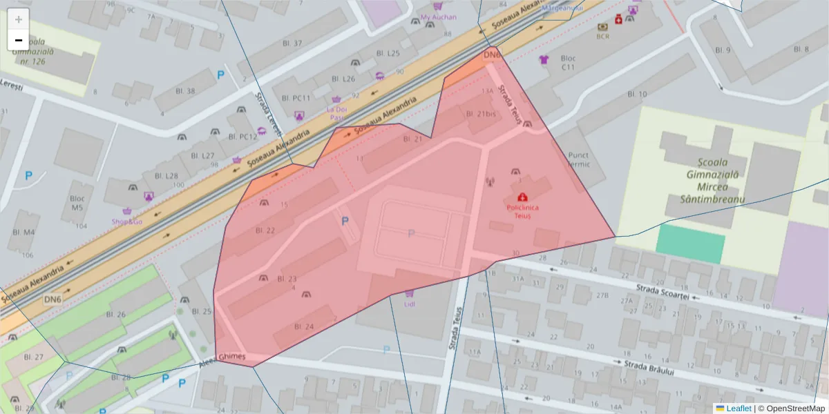 Hartă a codului poștal  și a codurilor poștale învecinate