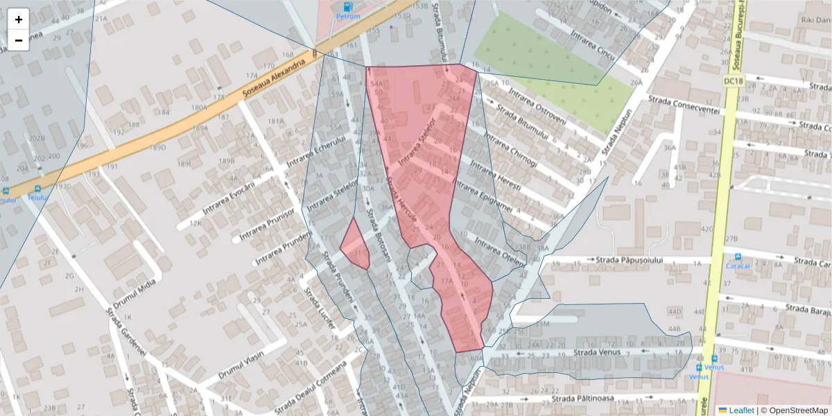Hartă a codului poștal  și a codurilor poștale învecinate