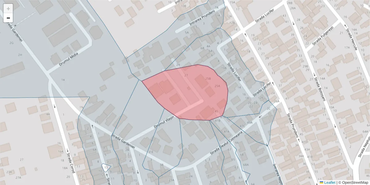 Hartă a codului poștal  și a codurilor poștale învecinate