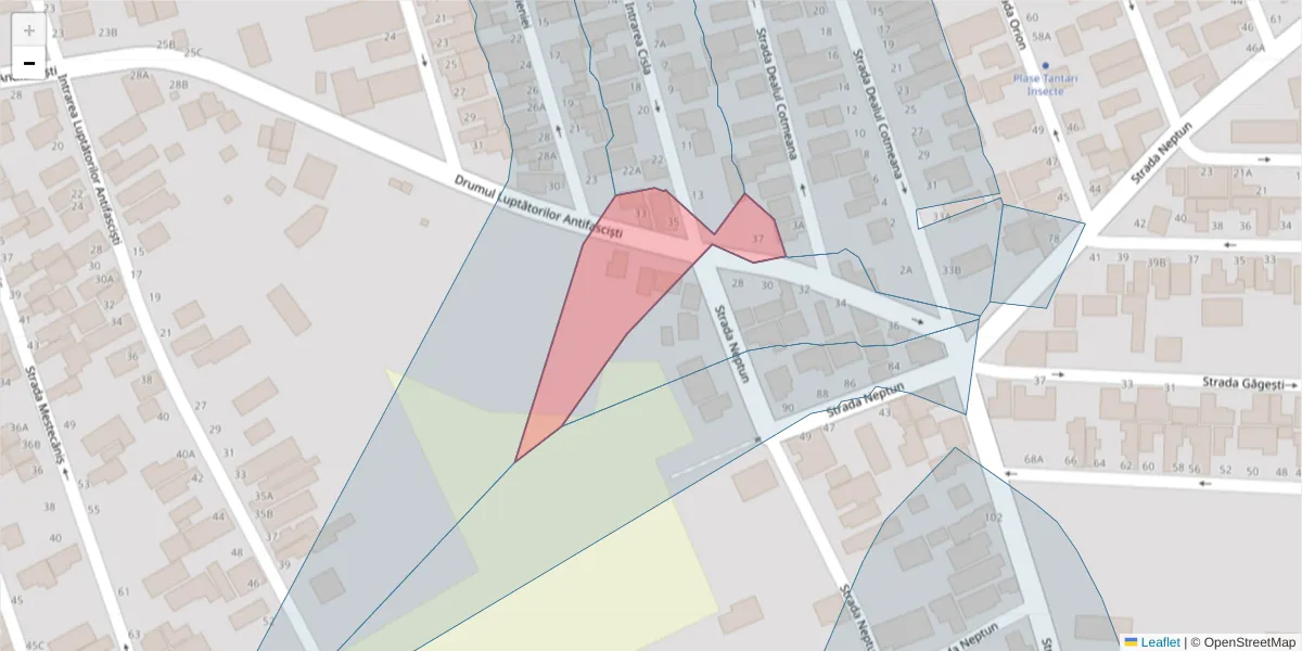 Hartă a codului poștal  și a codurilor poștale învecinate