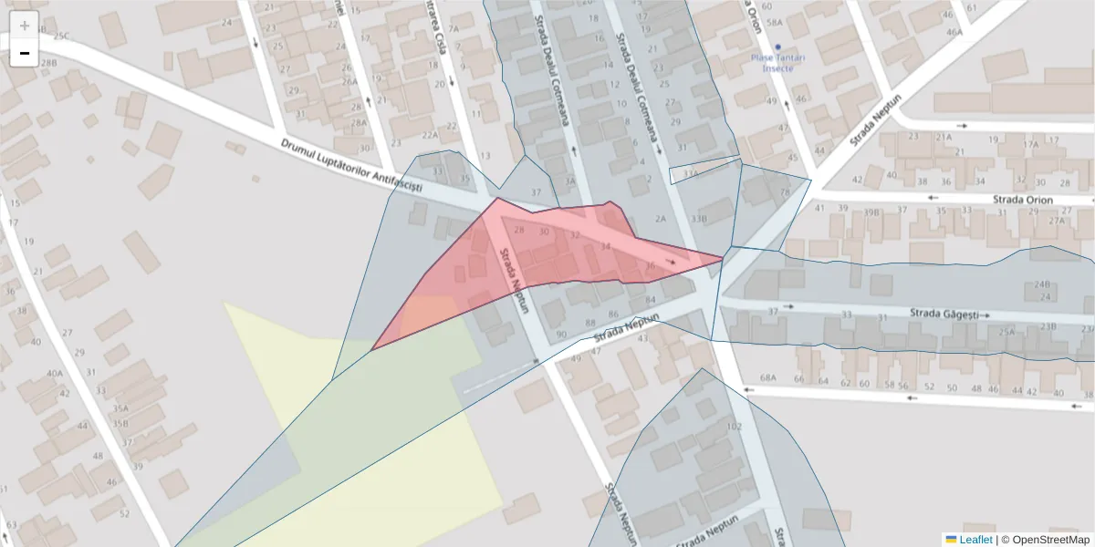 Hartă a codului poștal  și a codurilor poștale învecinate