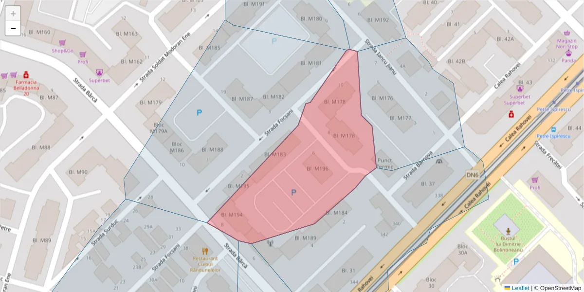 Hartă a codului poștal  și a codurilor poștale învecinate