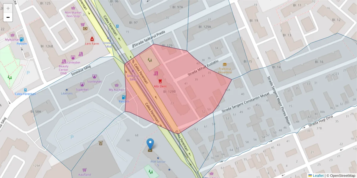 Hartă a codului poștal  și a codurilor poștale învecinate