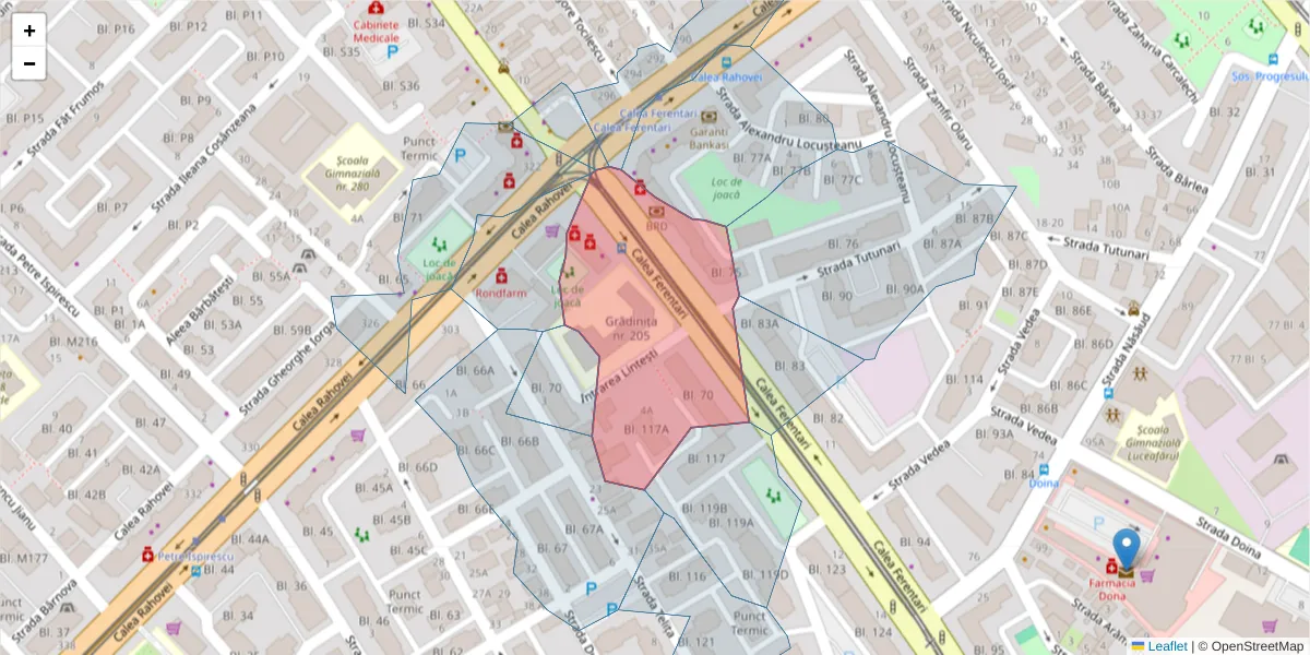 Hartă a codului poștal  și a codurilor poștale învecinate