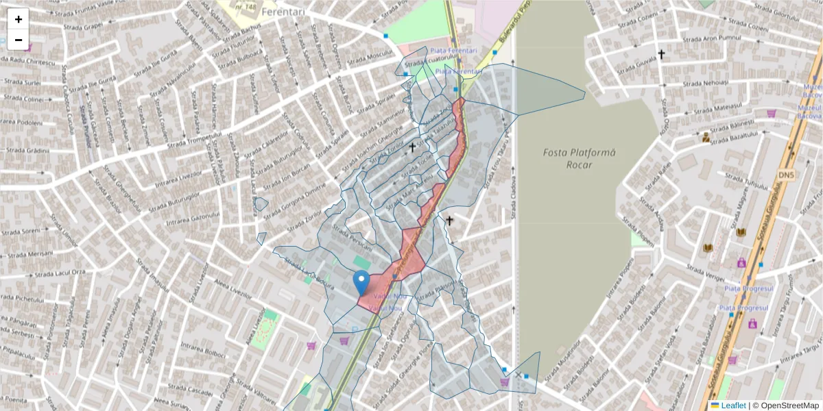 Hartă a codului poștal  și a codurilor poștale învecinate
