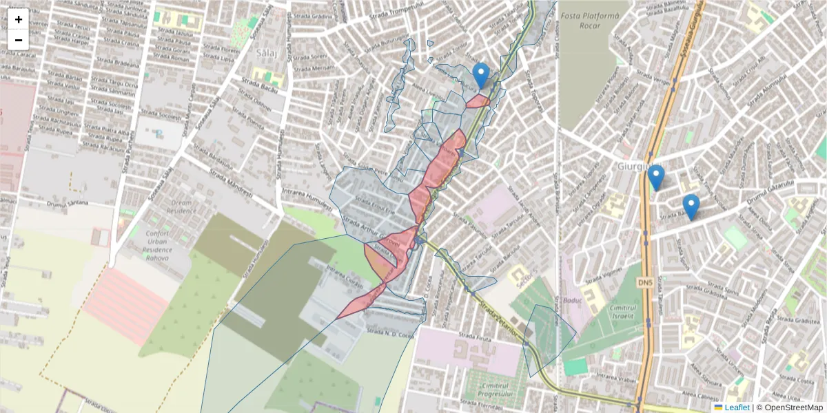 Hartă a codului poștal  și a codurilor poștale învecinate
