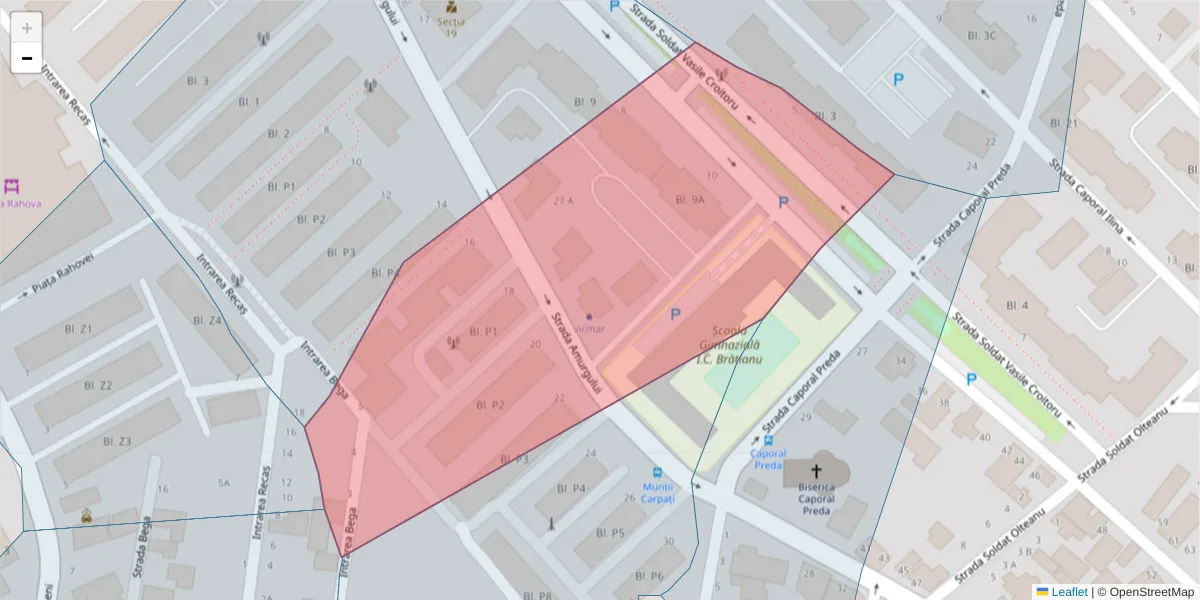 Hartă a codului poștal  și a codurilor poștale învecinate