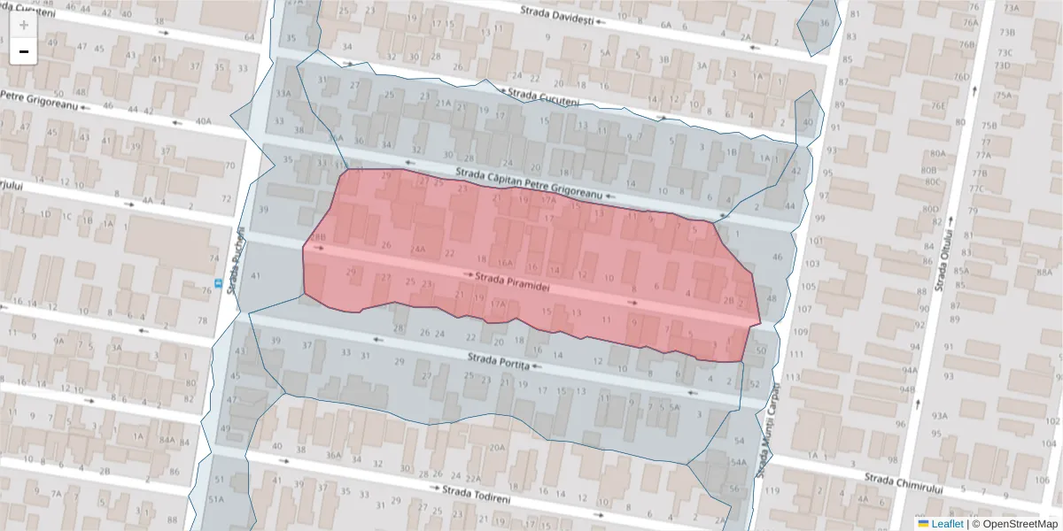 Hartă a codului poștal  și a codurilor poștale învecinate