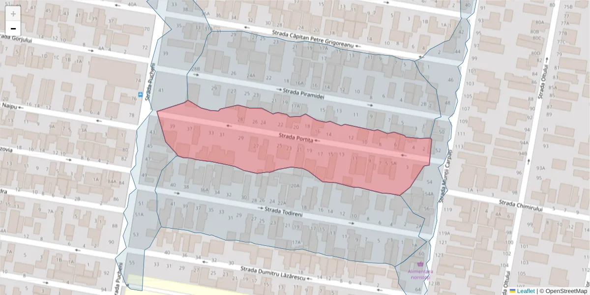 Hartă a codului poștal  și a codurilor poștale învecinate