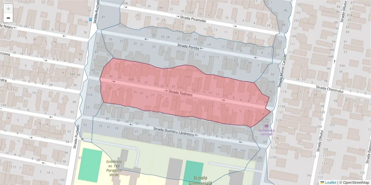 Hartă a codului poștal  și a codurilor poștale învecinate