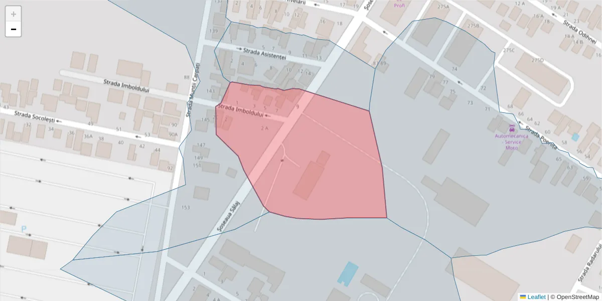 Hartă a codului poștal  și a codurilor poștale învecinate