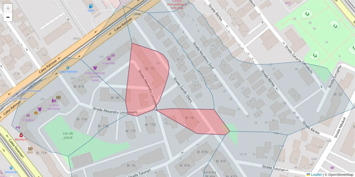 Hartă a codului poștal  și a codurilor poștale învecinate