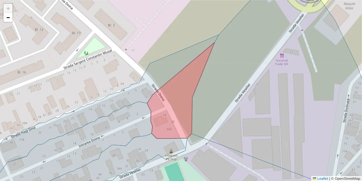 Hartă a codului poștal  și a codurilor poștale învecinate