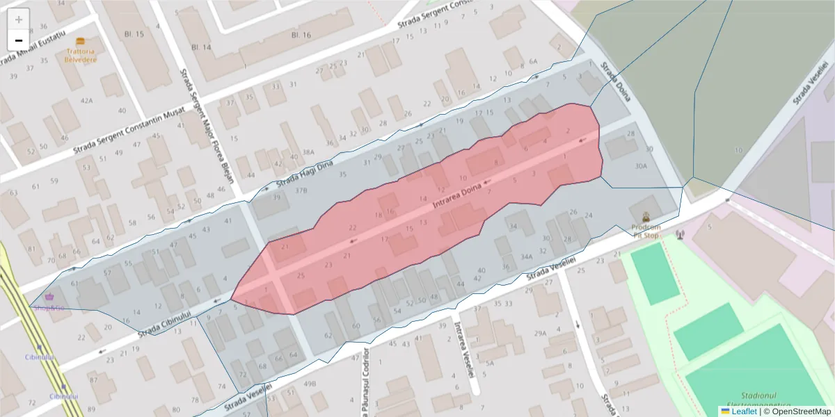 Hartă a codului poștal  și a codurilor poștale învecinate