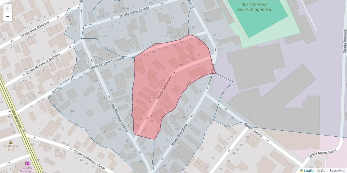 Hartă a codului poștal  și a codurilor poștale învecinate
