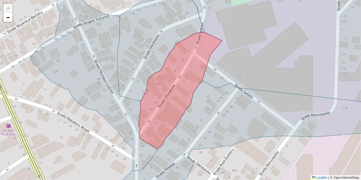 Hartă a codului poștal  și a codurilor poștale învecinate