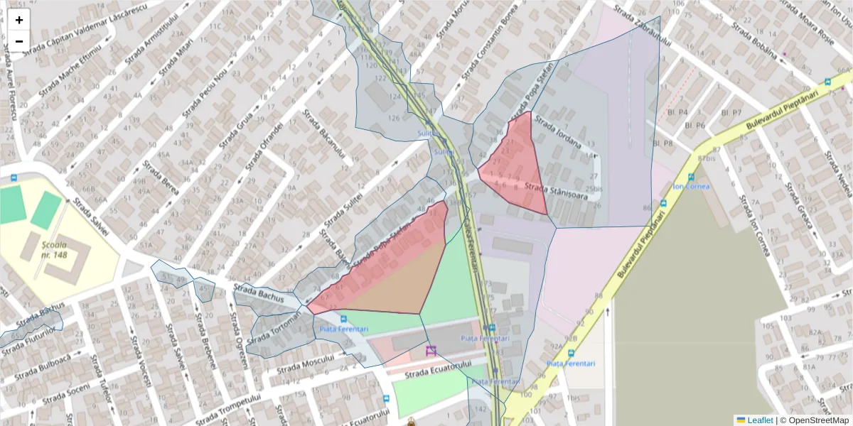 Hartă a codului poștal  și a codurilor poștale învecinate