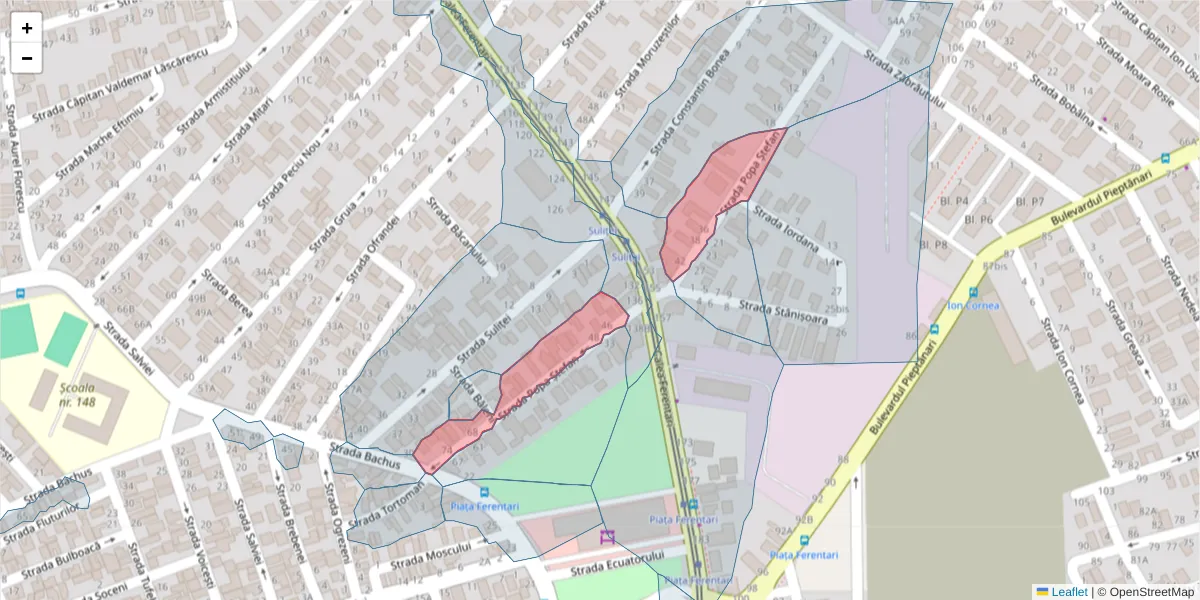 Hartă a codului poștal  și a codurilor poștale învecinate