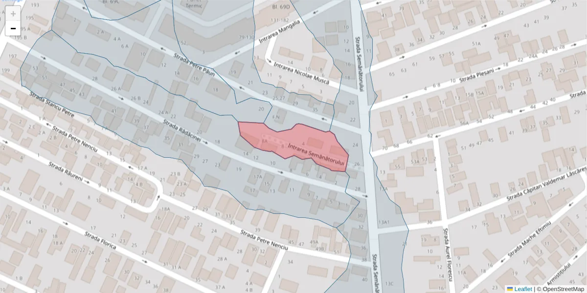 Hartă a codului poștal  și a codurilor poștale învecinate
