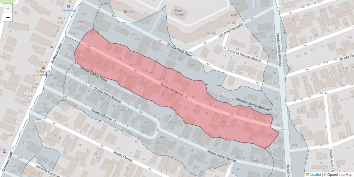 Hartă a codului poștal  și a codurilor poștale învecinate