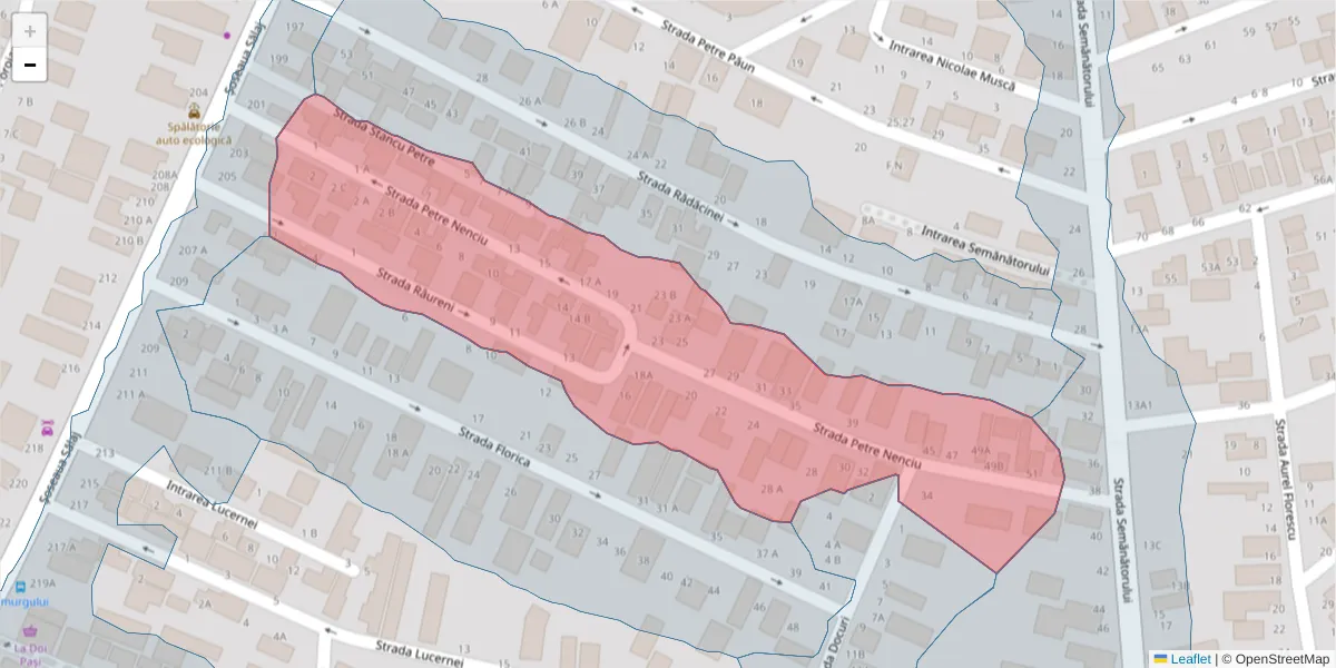 Hartă a codului poștal  și a codurilor poștale învecinate