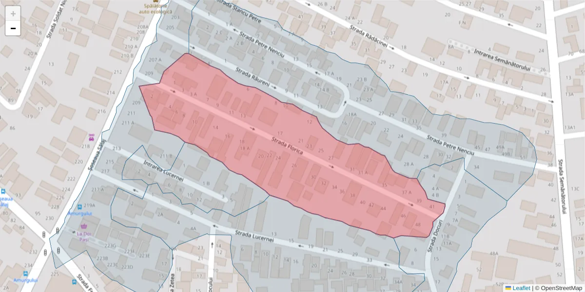 Hartă a codului poștal  și a codurilor poștale învecinate