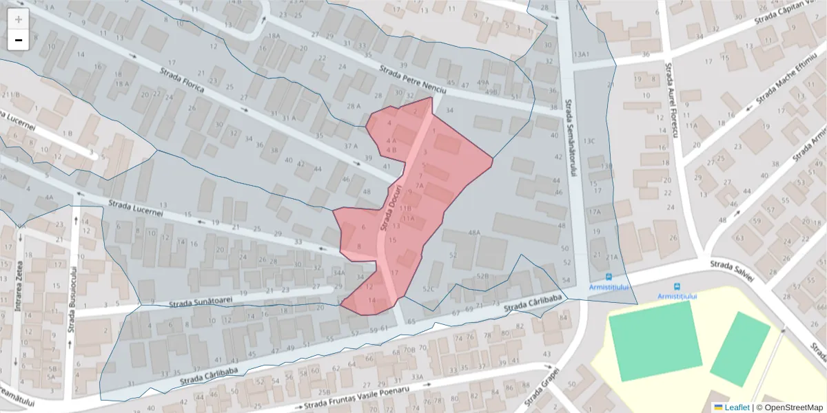 Hartă a codului poștal  și a codurilor poștale învecinate