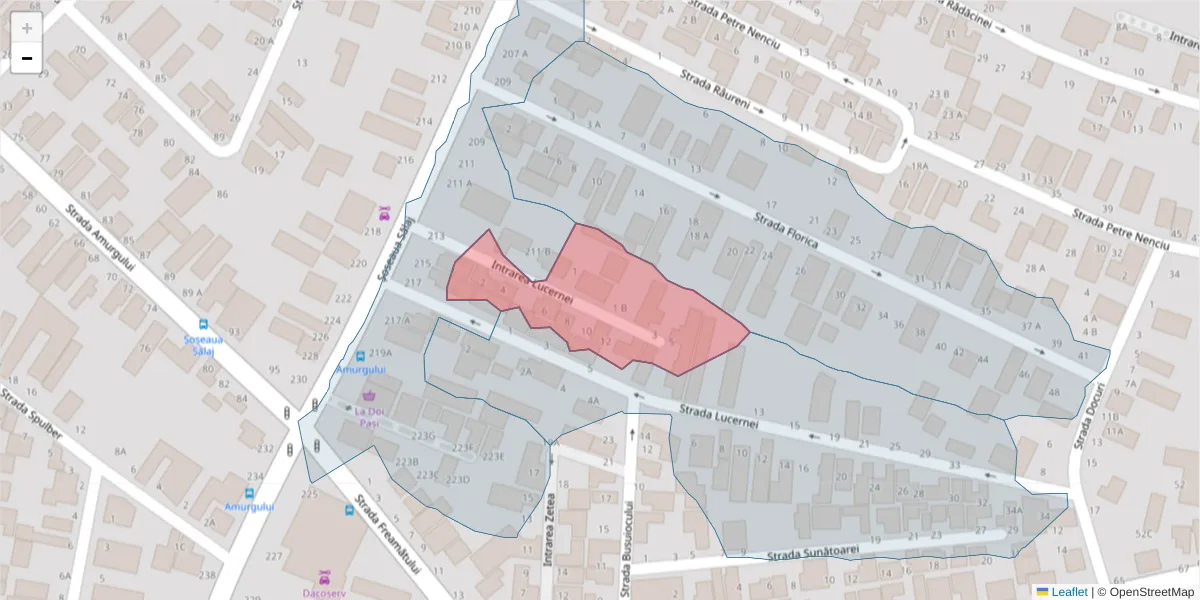 Hartă a codului poștal  și a codurilor poștale învecinate