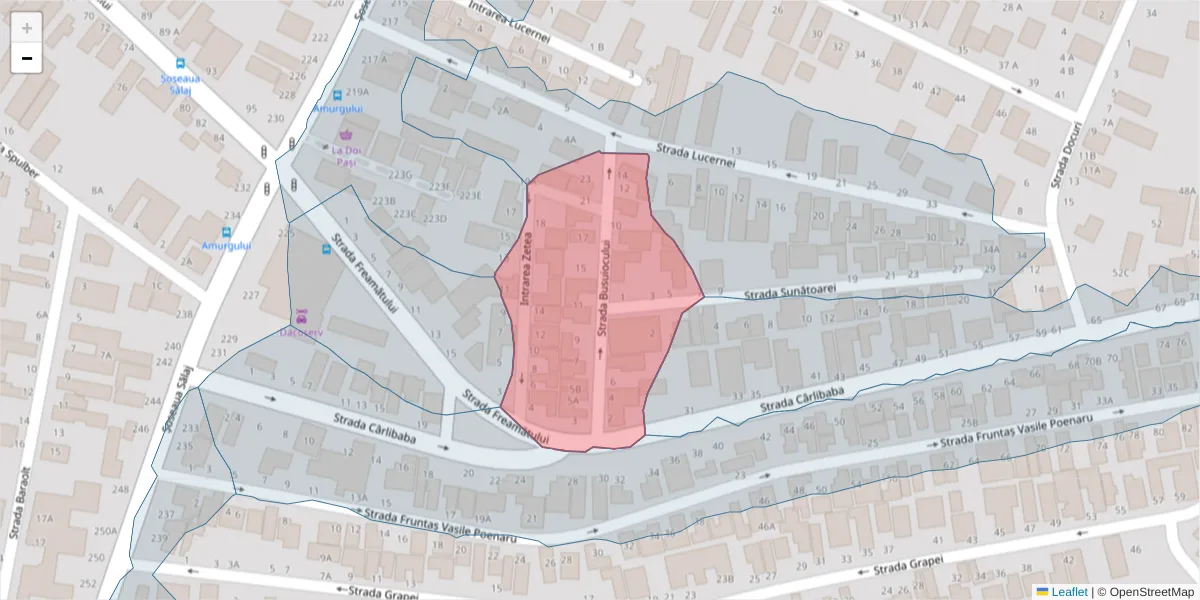 Hartă a codului poștal  și a codurilor poștale învecinate