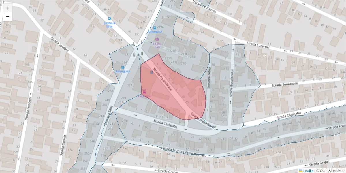 Hartă a codului poștal  și a codurilor poștale învecinate
