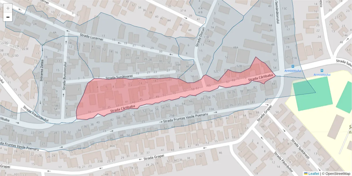 Hartă a codului poștal  și a codurilor poștale învecinate