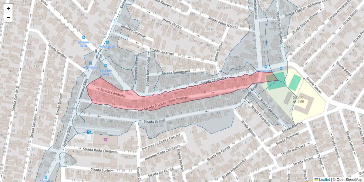 Hartă a codului poștal  și a codurilor poștale învecinate