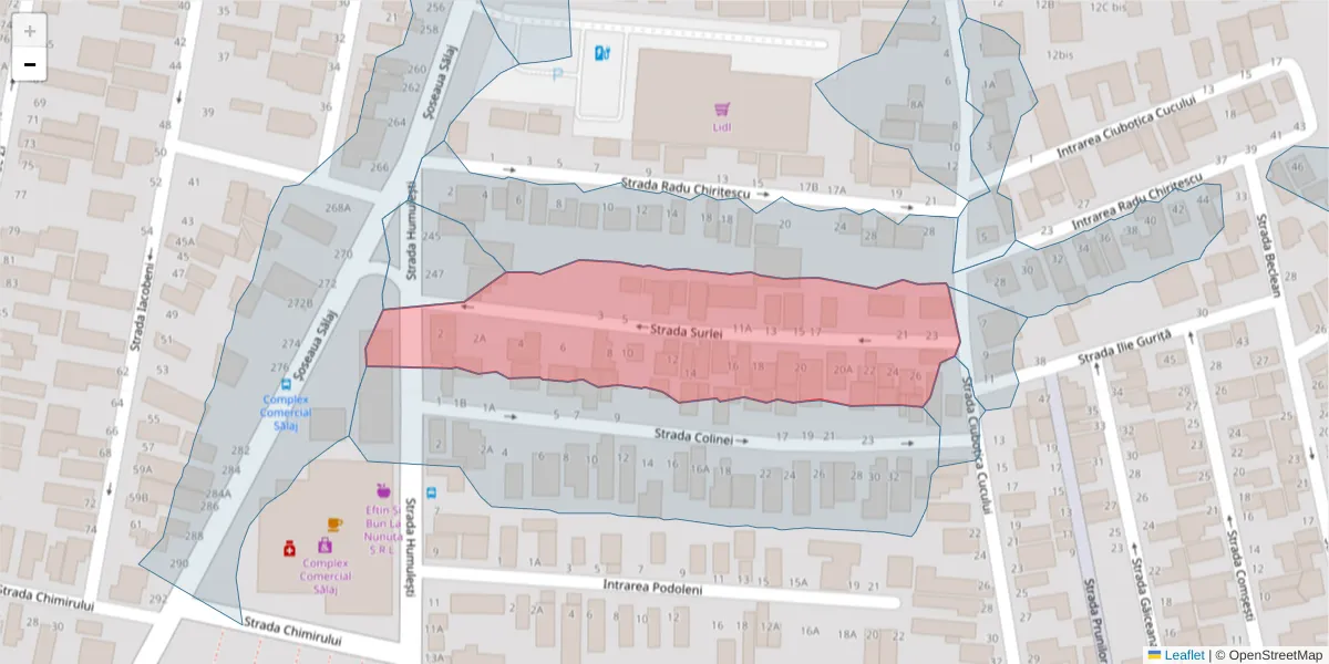 Hartă a codului poștal  și a codurilor poștale învecinate