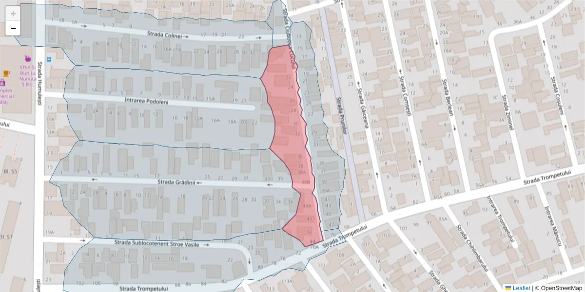 Hartă a codului poștal  și a codurilor poștale învecinate