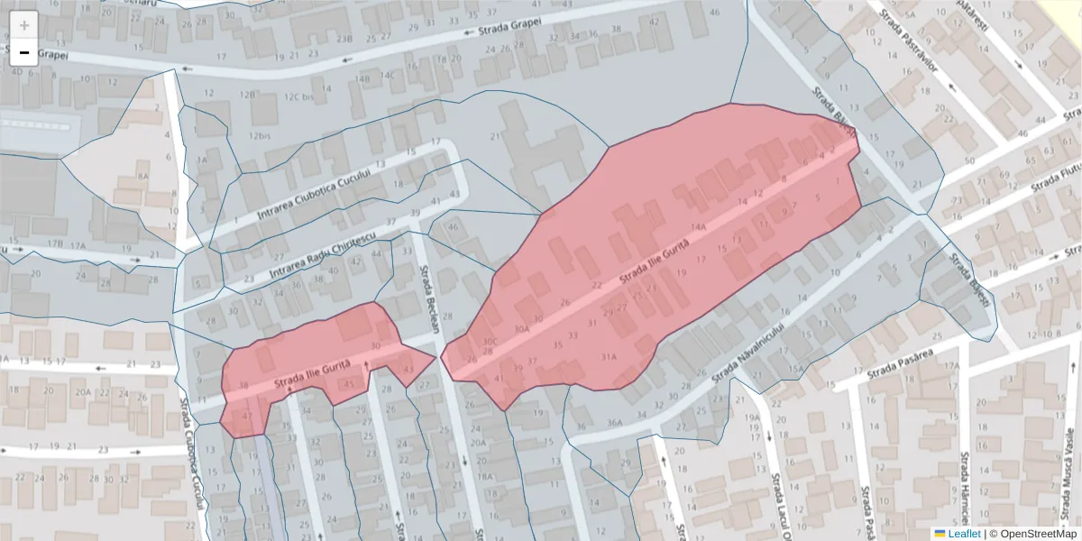 Hartă a codului poștal  și a codurilor poștale învecinate